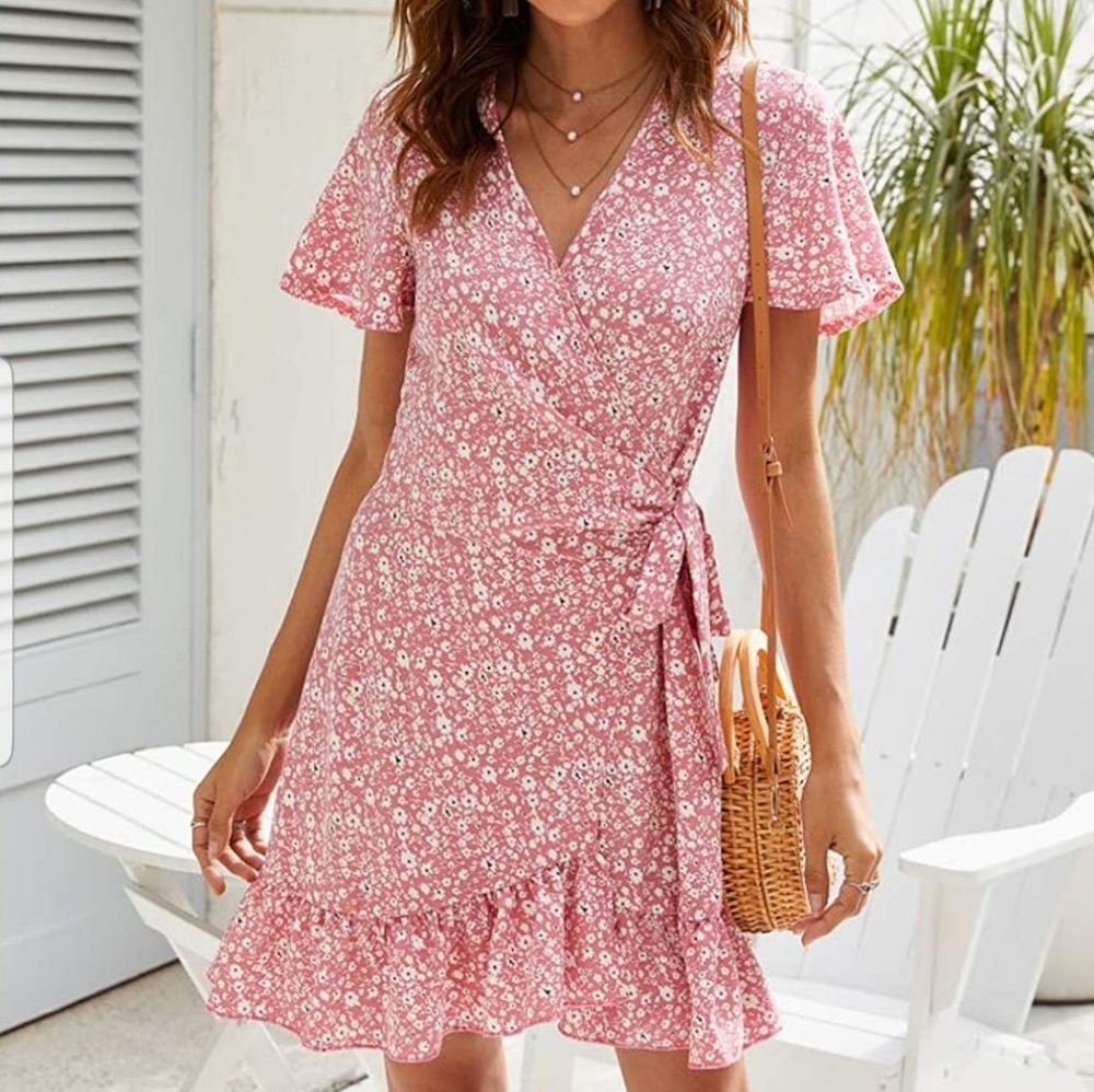 💐FLORAL WRAP AROUND DRESS 💐